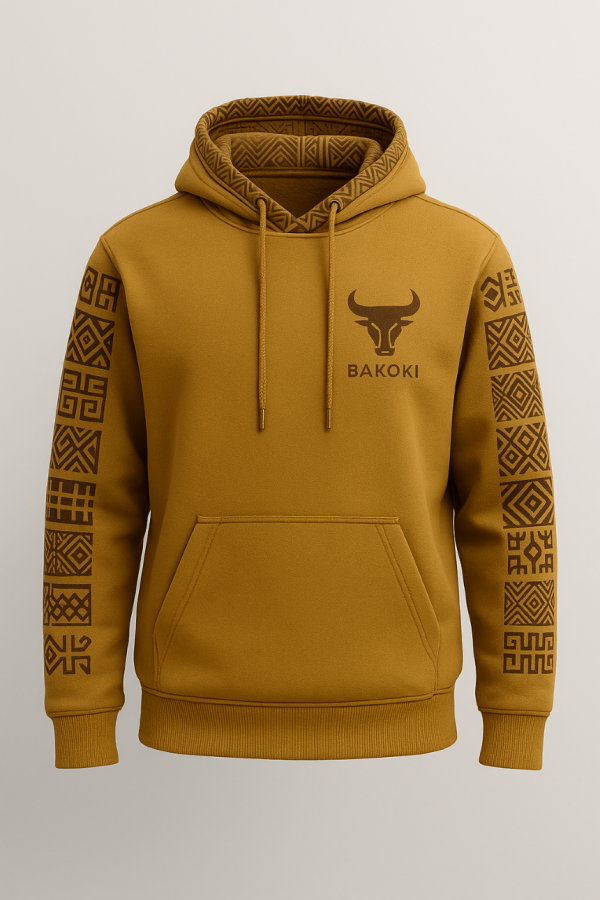 Bakoki Gold Tribal-Inspired Mustard Hoodie Design Bakoki Women’s Heritage Hoodie