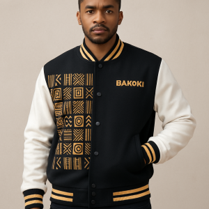 Bakoki Legacy Varsity Jacket with model