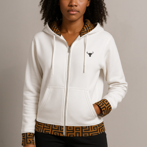 Model with Bakoki Heritage Zipper Hoodie