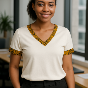 Bakoki V Neck Blouse Off White